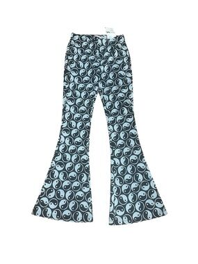 Kohl's Black & White Yin Yang Knit high waisted Flare Pants